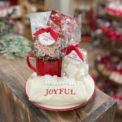Christmas Hot Chocolate with Plate Holiday Gift Basket
